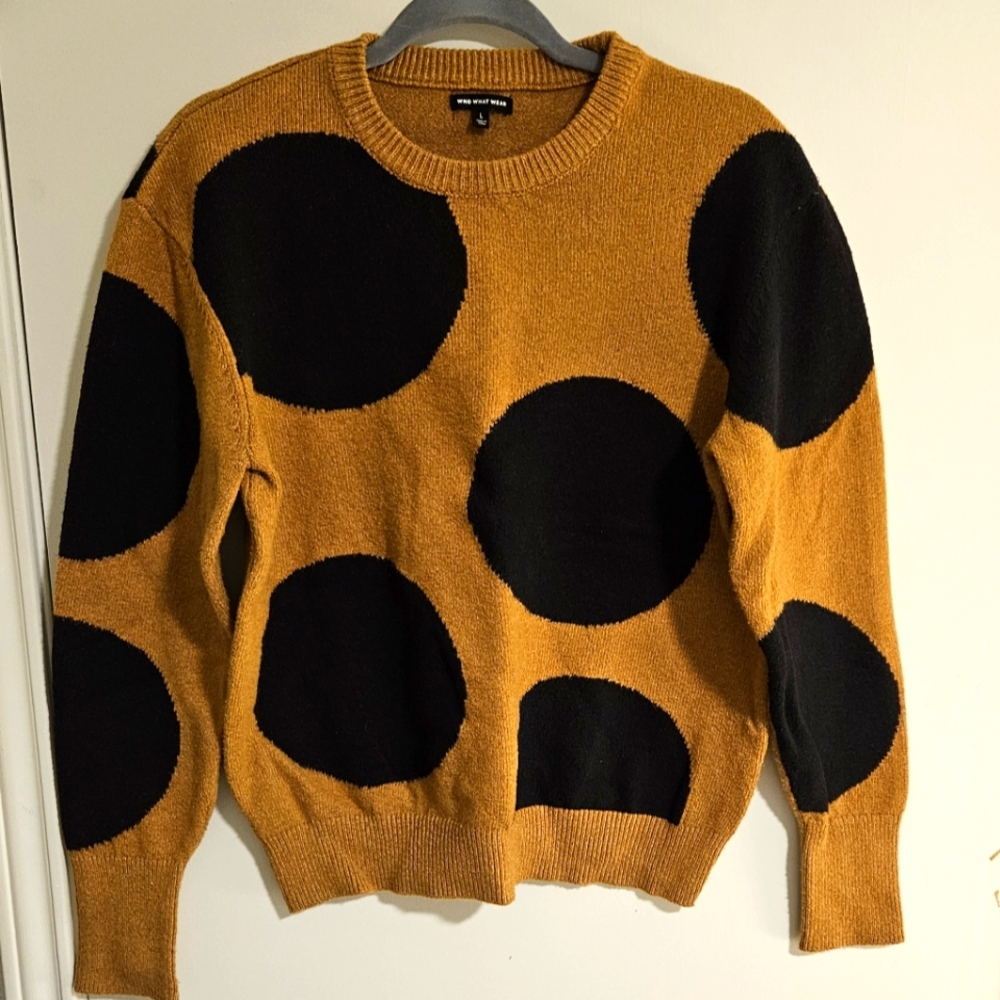Tan and Black Polka Dot Sweater